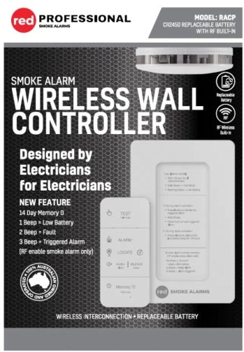 Red Smoke Alarm Wireless Wall Controller Model No: RACP