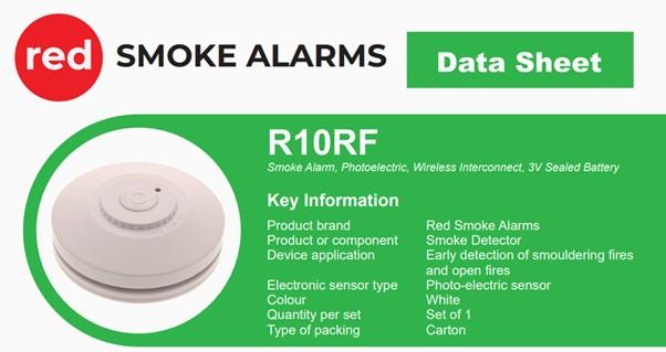 Red Smoke Alarms Wireless Interconnected Photoelectric Smoke Alarm 8 Pack with Bonus Remote Control - The Smoke Alarm Store